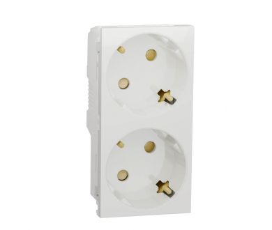 Розетка двойная Schneider Electric Unica New Modular с/з со шторками NU306718A