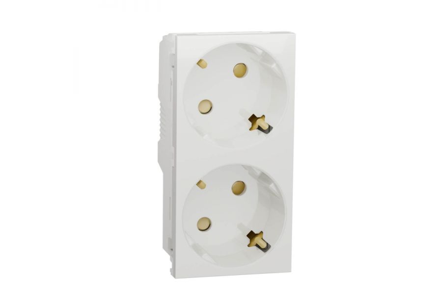 Розетка двойная Schneider Electric Unica New Modular с/з со шторками NU306718A