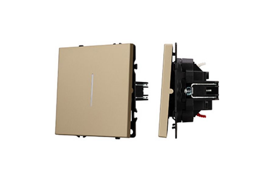Механизм звонкового выключателя Arlight LED SWT-NOBE-MKR1-SFPL-L-GD (230V, 10A) (Золотой песок) 061735