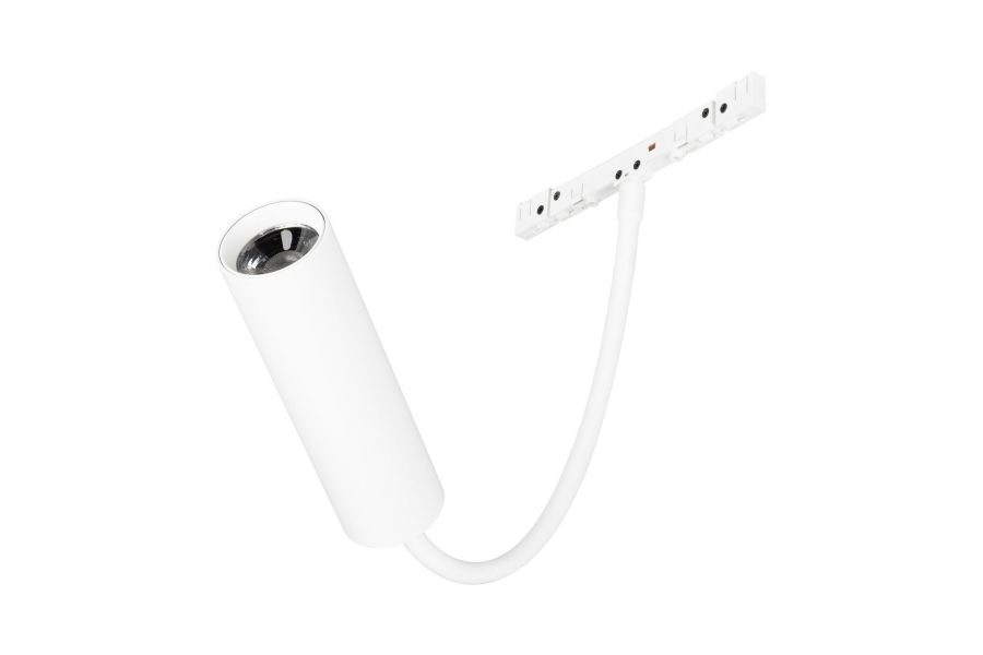 Трековый магнитный светильник Arlight MAG-MICROCOSM-SPOT-FLEX-R26-5W Warm3000 (WH, 24 deg, 24V) (IP20 Металл) 051838
