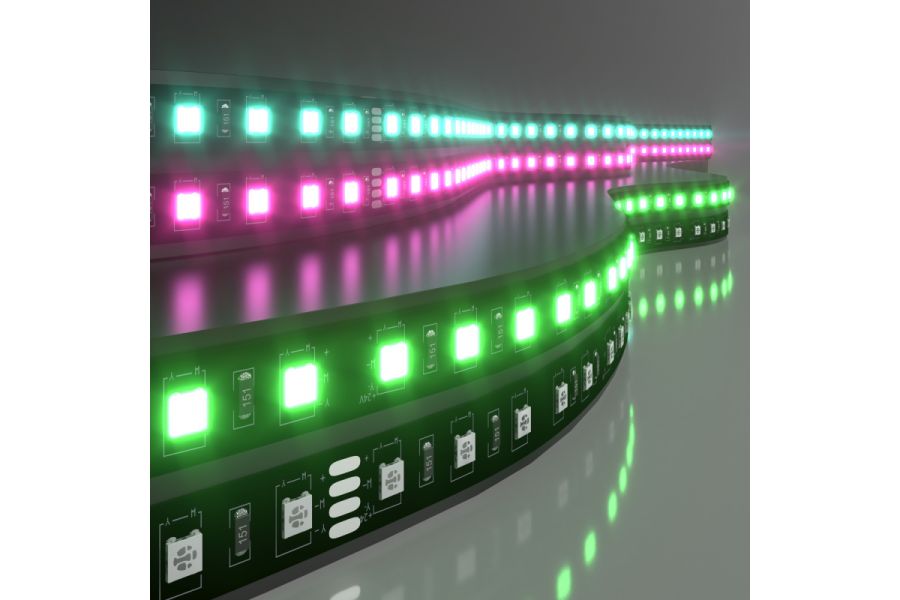 Светодиодная лента Elektrostandard 24V 14,4W 60Led 5050 IP20 RGB, Black, 5м 4690389172137
