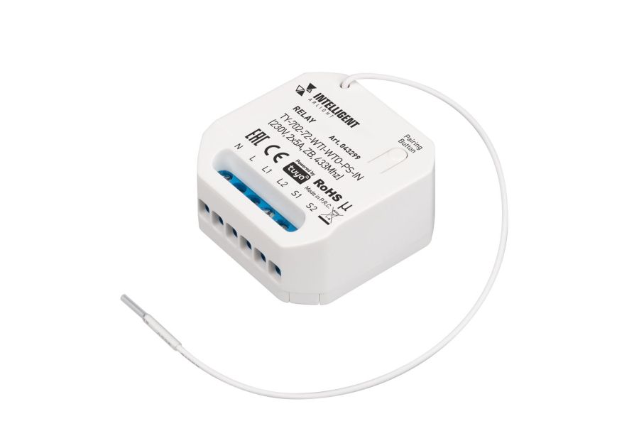 Релейный модуль Arlight TY-702-72-WTI-WTO-PS-IN (230V, 2x5A, ZB, 433Mhz) (IARL, IP20 Пластик) 043299