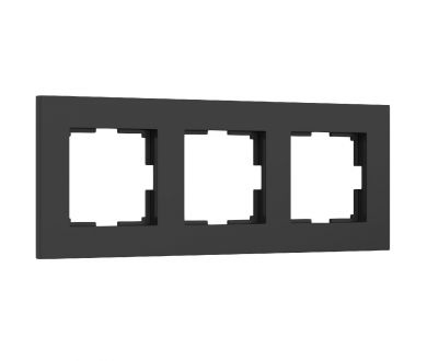 Рамка на 3 поста Werkel Slab черный матовый W0032908 4690389193422 a062801