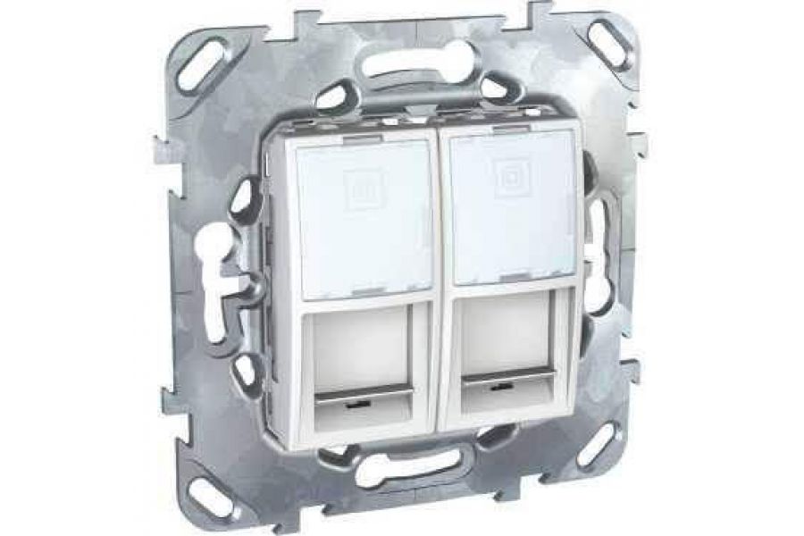 Розетка компьютерная 2хRJ45 Schneider Electric Unica MGU5.2424.18ZD