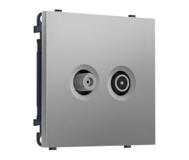 Комплект механизма розетки TV оконечной + SAT SIGMA Сталь матовый 5-862MHz 3.5dB/950-2150MHz 3.8dB QUANT PRO Ambrella Volt MS513310 (SP5133, PR217)