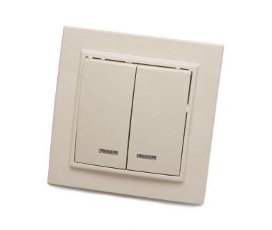 Выключатель 2-клавишный с индикатором Stekker PSW10-9002-02 250В 10А 39229