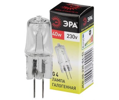 Лампа галогенная Эра G4 40W 3000K G4-JCD-40W-230V-CL C0039280