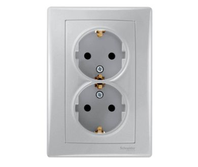 Розетка двойная Schneider Electric Sedna с/з без шторок 16A 250V SDN3000660