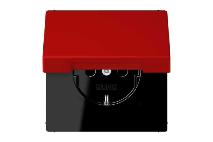 Розетка 2K+З с крышкой Jung LC1520BFKL227