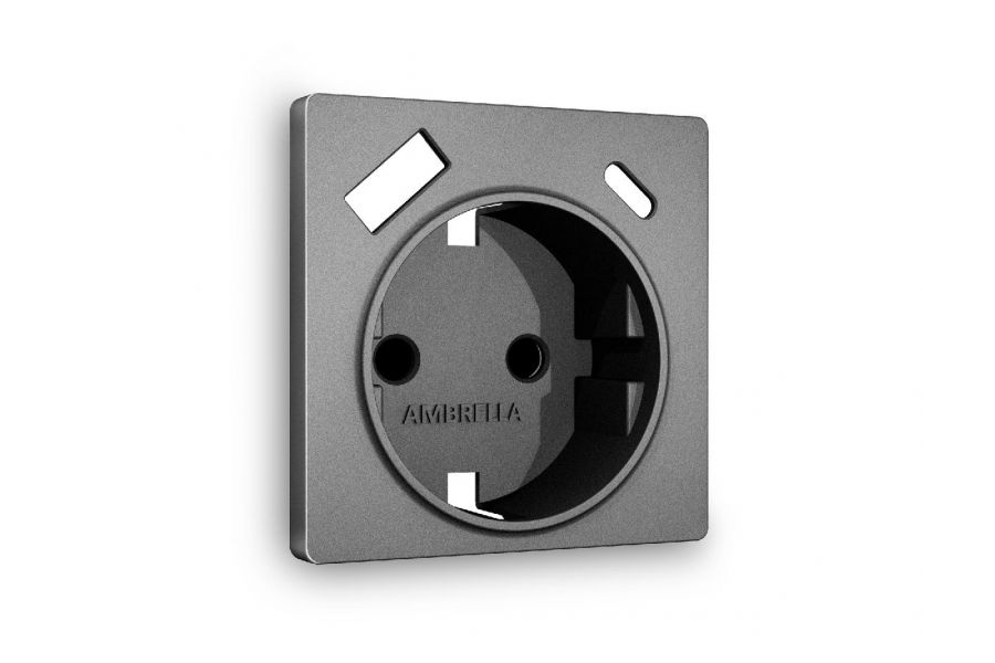 Лицевая панель для розетки с/з со шторками 2USB A+C Ambrella Volt Alfa AP6600