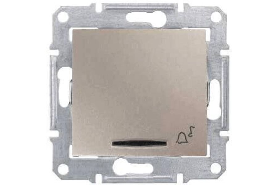 Выключатель кнопочный с синей подсветкой Звонок Schneider Electric Sedna 10A 250V SDN1600468