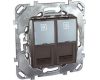 Розетка компьютерная 2хRJ45 Schneider Electric Unica MGU5.2424.12ZD