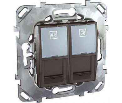 Розетка компьютерная 2хRJ45 Schneider Electric Unica MGU5.2424.12ZD