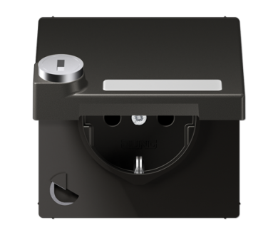 Розетка Schuko с крышкой Jung AL1520NAKLSLAN