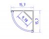 Алюминиевый угловой профиль Ambrella Light Alum Profile GP2100AL