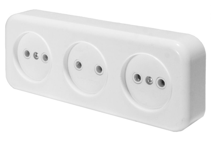 Розетка 3-местная Stekker PST16-50-20 (RA 16-344-Б) 39699