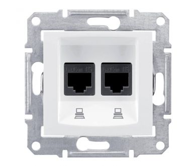 Розетка компьютерная 2хRJ45 Schneider Electric Sedna UTP SDN4400121