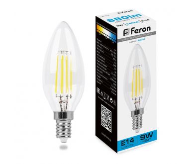 Лампа светодиодная Feron LB-73 Свеча E14 9W 6400K 38229