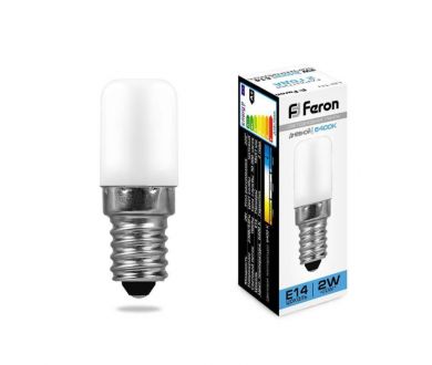Лампа светодиодная Feron E14 2W 6400K Цилиндр Матовая LB-10 25988