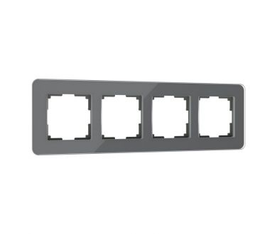 Рамка из стекла на 4 поста Werkel Elite графит 4690389180804 W0042440