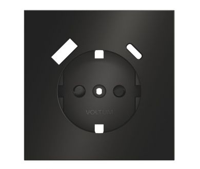 Накладка для розетки с заземлением и защитными шторками с USB A+C S70 Metal (антрацит) Voltum VLSM001012
