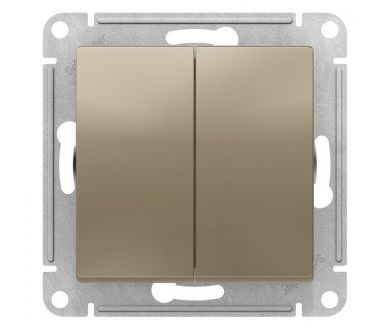 Выключатель двухклавишный проходной Schneider Electric Atlas Design ATN000565