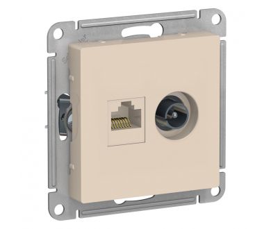 Розетка компьютерная двойная RJ45+TV Systeme Electric AtlasDesign Беж ATN000289