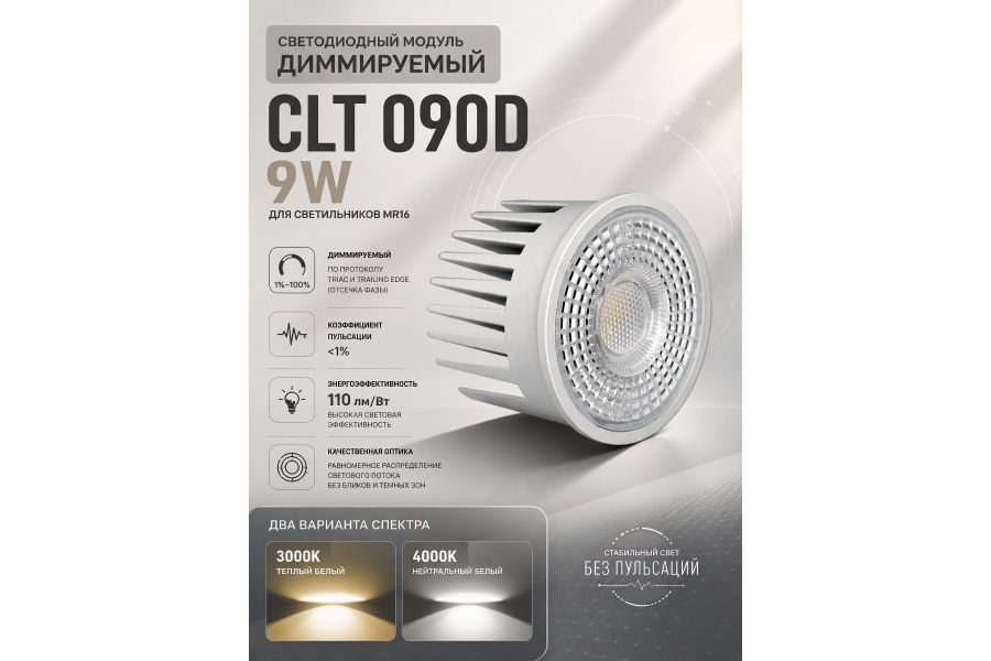 Светодиодный модуль Crystal Lux CLT 090D 9W 4000K WH