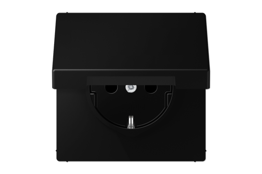 Розетка Schuko с крышкой Jung LS1520BFKLSWM