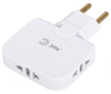 Разветвитель электрический Эра SPF-3-FL поворотный на 3 розетки 10А белый Б0069088