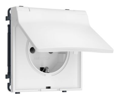 Комплект механизма электрической розетки SIGMA Белый матовый 50Hz 2P+E с/з с/ш и крышкой IP44 16A-250V QUANT PRO Ambrella Volt MS128010 (SP1280, PR141)