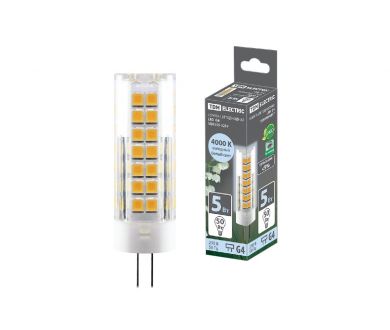 Лампа светодиодная TDM Electric G4 5W 4000K прозрачная SQ0340-0217