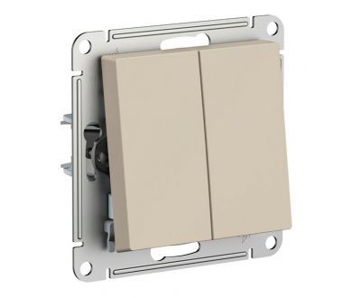 Переключатель 2-клавишный, сх.6/2, 10АХ, механизм Systeme Electric AtlasDesign Песочный ATN001265