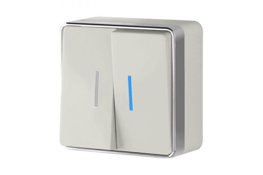 Выключатель двухклавишный с подсветкой Werkel Gallant слоновая кость W5020103 4690389164187