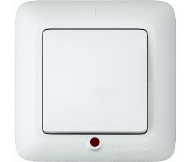 Выключатель 1-клавишный с подсветкой Schneider Electric Прима S16-053-BI