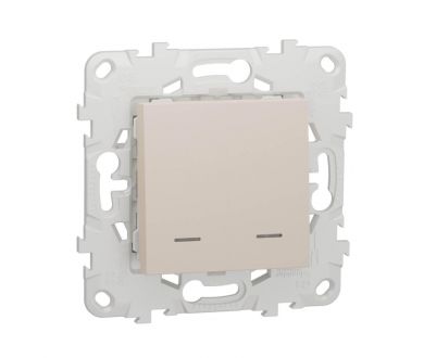 Выключатель двухклавишный Schneider Electric Unica New NU521144N