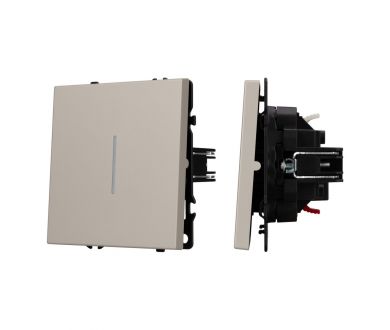 Выключатель проходной 1 кл подсветка софт-тач кашемир Arlight SWT-MKP1-SFPL-L-CA (250V, 10A) 059430(1)