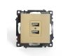 Розетка 2-местная USB Stekker Катрин GLS10-7115-08 49229
