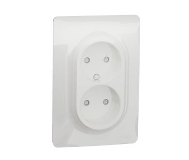 Розетка двойная Schneider Electric Unica New б/з со шторками NU206318