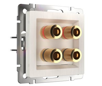 Акустическая розетка Werkel х4 перламутровый рифленый WL13-AUDIOx4 4690389124273