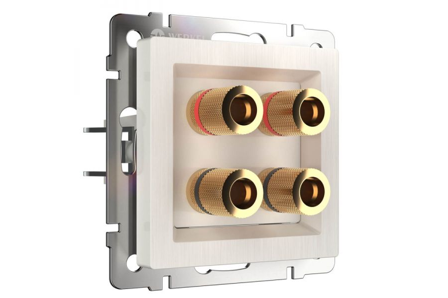 Акустическая розетка Werkel х4 перламутровый рифленый WL13-AUDIOx4 4690389124273