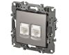Розетка компьютерная двойная RJ45 Эра 12-3108-16 Б0065665