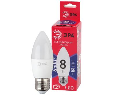 Лампа светодиодная Эра E27 8W 6500K LED B35-8W-865-E27 R Б0045342