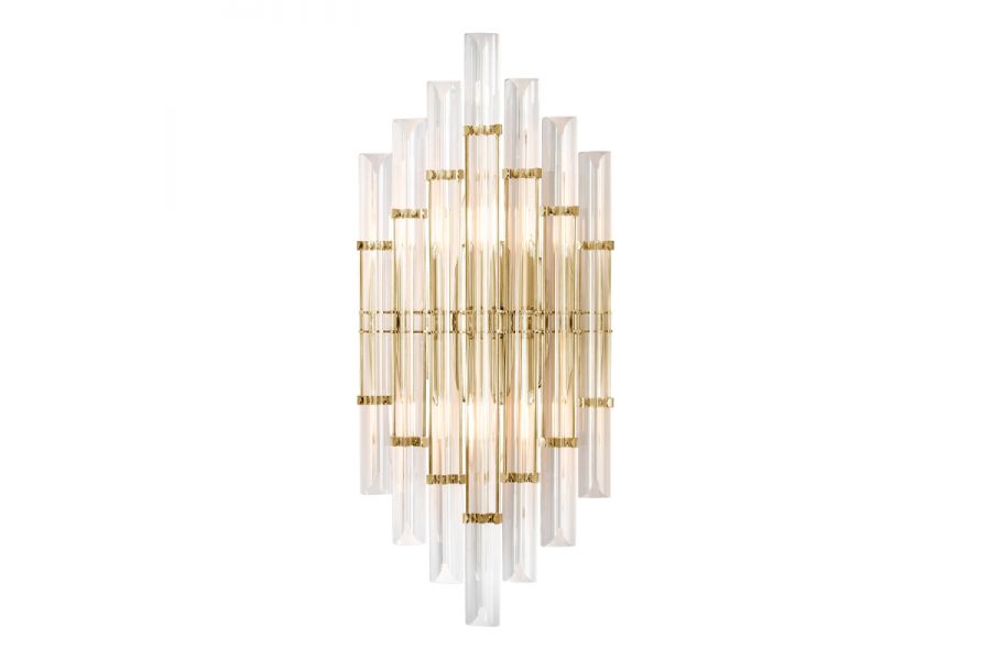 Настенный светильник Crystal Lux SARAGOSA AP2 BRASS/TRANSPARENTE