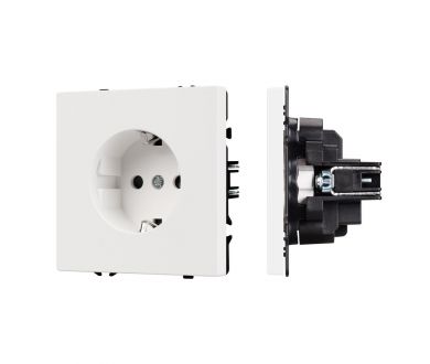 Розетка зк со шторками софт-тач белый кварц Arlight SCT-MEU-SFPL-WH (250V, 16A) 054276(1)