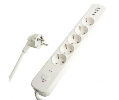 Купить Сетевой фильтр 5-местный с/з и 2 USB-A+2 Type-C 3 Stekker Nova HM21-51-03 50103 Сетевой фильтр 5-местный с/з и 2 USB-A+2 Type-C 3 Stekker Nova HM21-51-03 50103