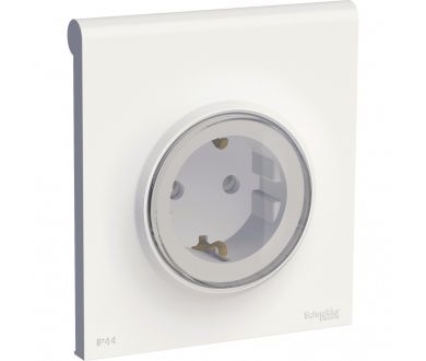 Розетка с крышкой Schneider Electric Odace S52R0370W