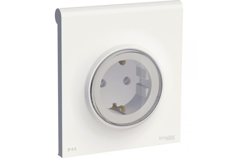 Розетка с крышкой Schneider Electric Odace S52R0370W