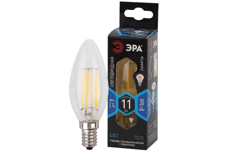 Лампа светодиодная Эра E14 11W 4000K F-LED B35-11w-840-E14 Б0046987