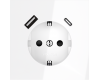 Розетка с USB, A+C Voltum S70 VLS040501 (белый глянцевы